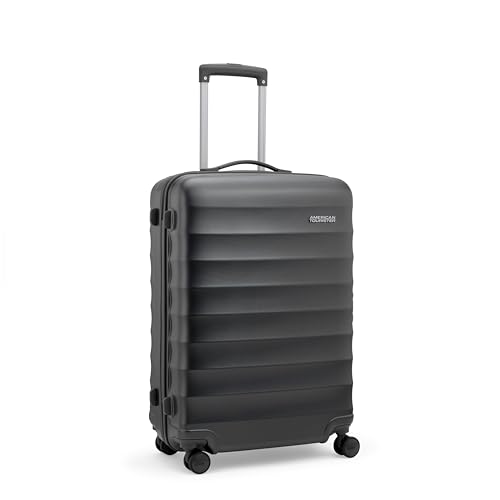 Image of American Tourister Barcelona | Check-in Trolley Bag (69 cm) | 360 8 Wheel Travel Luggage | Hard Case Polycarbonate Suitcase | Mounted Combination Lock | Gun Metal