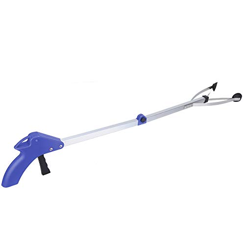Pegador de lixo, ferramenta dobrável fácil de gerenciar, conveniente para folhas de jardim (cabo azu