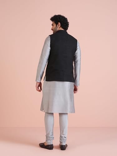 Image of KISAH Men's Jacket - Textured Silk Blend Jacquard - Indian Wedding Outfit for Men - Ideal for Weddings and Festivals