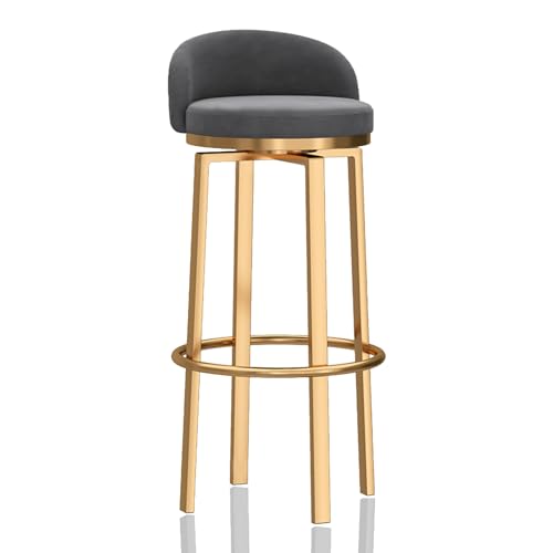 Tabouret de bar moderne 65 cm velours chaise de comptoir pivotante