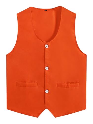 Kid Girls And Boys Button Volunteer Vest Solid Color Irregular Hem Volunteers Activity Waistcoat Uniform3