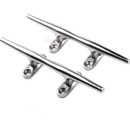 JT-HLM Lot de 2 taquets de bateau en acier inoxydable 316, taquet marin, taquet de bateau de 20,3 cm pour kayak, bateau de pêche