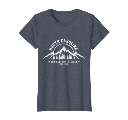 North Carolina The Old North State Est. 1789 Vintage T-Shirt, Women, Heather Blue, XX-Large
