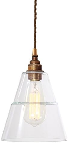 Lamp factory UK Lyx Clear Glass Pendant Light, Antique Brass