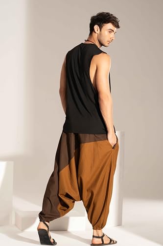 Image of The Veshti Company Stylish Harem Pants for Men's Cotton Hippie Style Baggy Oversized Yoga Pajama Pant