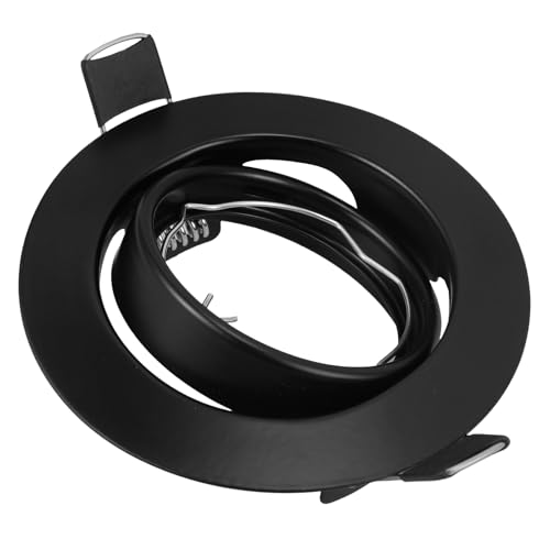 BAZEITFLOW Spotlight Fitting Recessed Can Light Trim Ring Cover Black Metal Housing Compatible with LED Downlight for Indoor Lighting Installation