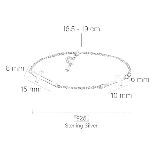 Sofia Milani Bracelet Argent 925 Croix de Haute Qualité - 4
