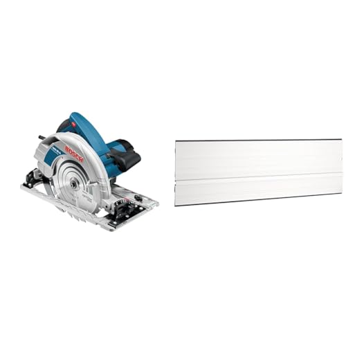 Bosch Professional Kreissäge GKS 85 G (inkl. 1x Kreissägeblatt, Optiline Wood, 235 x 30/25 x 2,8 mm, 24, Innensechskantschlüssel SW 5, Absaugadapter) + 1x Führungsschiene FSN 70 (700 mm, Zubehör)