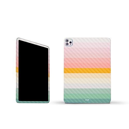 Image of MightySkins Carbon Fiber Skin Compatible with Apple iPad Pro 11 inch M2 4th Gen (2022) Full Wrap Kit - Horizon Stripes | Protective, Durable Textured Carbon Fiber Finish | Easy to Apply | Made in The USA