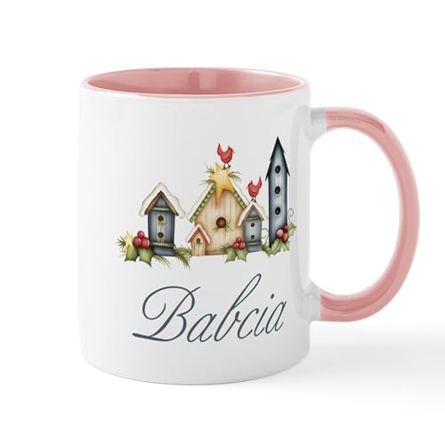 Taza cerámica CafePress 11 oz blanca y rosada miniatura 1