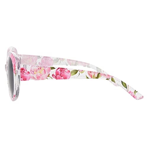 Foster Grant Girls Briar Sunglasses, Crystal Clear With Floral, 48 US4