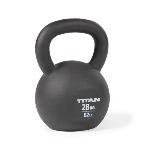 Titan Fitness 28 KG Cast Iron Kettlebell Single Piece Casting KG and LB Markings Full Body Workout