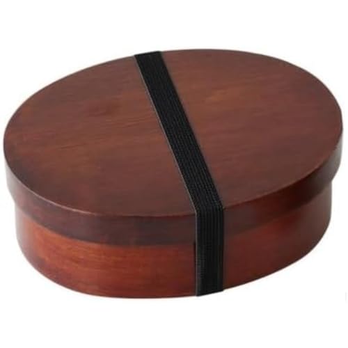 Juxkov弁当箱曲げ弁当箱1層天然木パーティション電子レンジ適用可能食器洗い機洗浄女性用男性用子供用ピクニック屋外 (ブラウン,650ml)