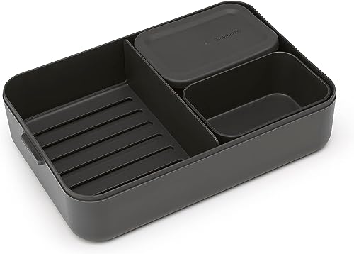 Brabantia Make & Take Bento Brotdose, Dark Grey, 25,5 x 16,7 x 6,2 cm – Ansicht 3