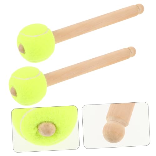 2 baquetas para batería y percusión, diseño ligero para estudiantes y bandas de marcha, color verde, material madera y fieltro miniatura 4