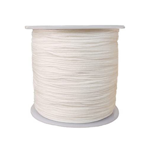 Paybous 1mm x 100 Yards Nylon Cord, Braided Thread Trim String Thread for Chinese Knotting Necklaces Jewelry Making Macramé Beading Bracelets Pendant and Craft 100 Yards (White)