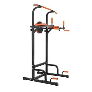 Power Tower Dip Station Adjustable Pull Up Bar, Push Up Workout Dip Stands Strength Training Equipment