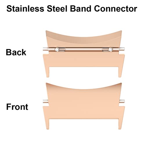 Sankel Connectors Compatible For Samsung Galaxy Watch 4/4 Classic/Watch 5/5 Pro/Watch 6/6 Classic Smartwatch Band Adapter,Stainless Steel Band Connector Adapter Replacement For Galaxy Watch 4/5/6 (Rosegold) #TOP1
