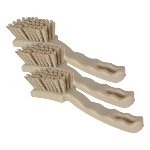 Image of SPARTA 41395EC25 Plastic Scrub Brush, Detail Brush, Kitchen Brush with Hanging Hole for Cleaning, 7 Inches, Tan (Pack of 3)
