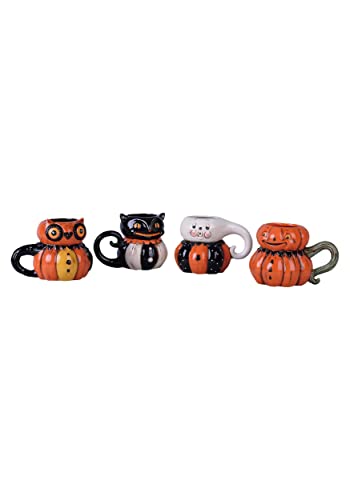 Transpac Pumpkin, Ghost, Cat And Owl Character 10 Ounce Dolomite Ceramic Halloween Coffee Mug Set Of 4 #TOP7