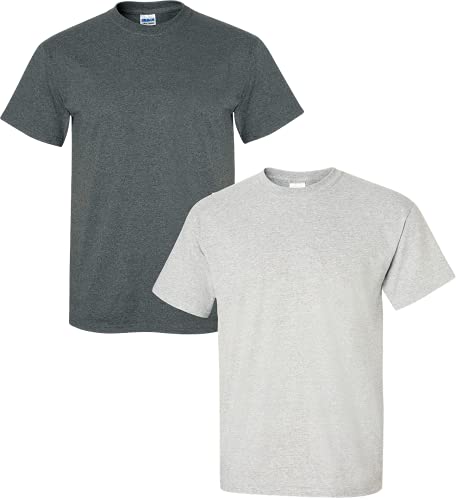 T-shirt en coton homme Gildan G2000 gris anti-déformation taille L