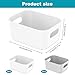 WZHHDM 4PCS Plastic Storage Baskets with Handle, 21×14×7 cm Kitchen Cupboard Organiser, Cupboard Storage Organiser for Bathroom, Kitchen, Fridge, Cupboard, Office - White+Gray