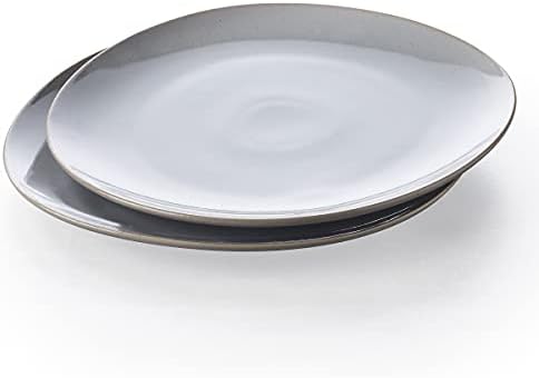 Keltum Glazed Stoneware Pearl Gray 11" Dinner Plate, Set of 2