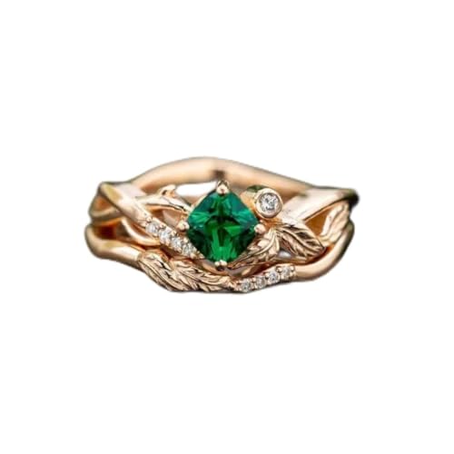 Feuilles fraîches et zircon vert pour un anneau qui change du solitaire