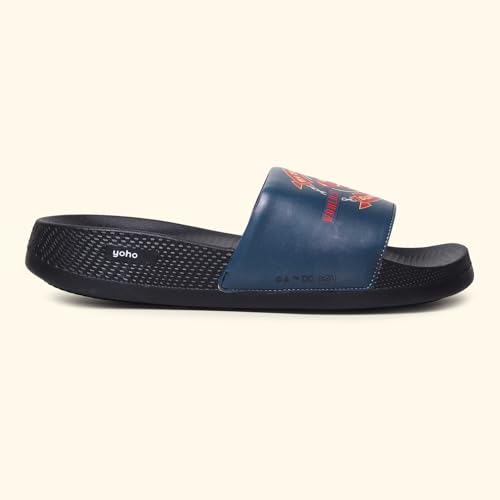 Image of YOHO Sliders for Men | Comfortable and Lightweight Slides | WB Cartoon & Comic Characters: Batman,Superman,Tom & Jerry,Rick & Morty,Big Bang Theory, Friends and Scooby Doo for Boys