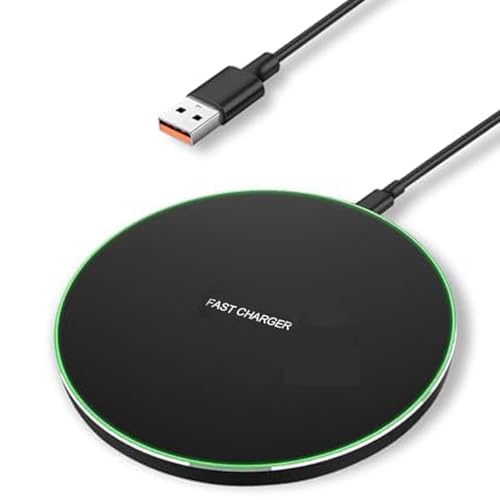 Flintronic 15 W Caricatore Wireless Charger, Caricabatterie Senza Fili Portatile Rapida Caricabatterie Wireless per iPhone 16/15/12/11 Pro Max/XS Max/XR/SE, Samsung S22/Note10/9, per AirPods 2/Pro