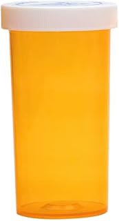 AVG Packaging Supplies Plastic Pharmacy Craft Containers with Push & Turn Caps - Child Resistant Prescription Medicine Bottle with Twist Caps, 50 Dram Vials (25ct)