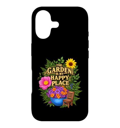 Funny Sying The Garden My Happy Place ����Ȍ��t �X�}�z�P�[�X iPhone 17 �p