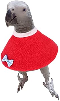 Bird Collar Anti Bite Elizabethan Recovery Cone, Bird Neck Protector for Feather Plucking, Skin-Friendly Bird Neckwear Full Body Shield for Parakeet Conure Cockatiel Red,M