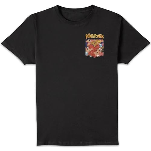 The Flintstones Pocket Pattern Men's T-Shirt - Black 5XL