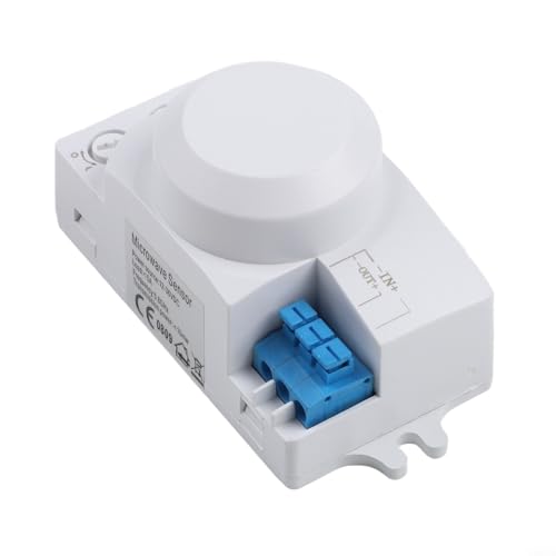 5.8G Microwave Sensor Switch 12V/AC100-240V Adjustable Motion Detector for Indoor Outdoor Lighting, IP42 Moisture-Proof, 360° Sensing Range(12V)