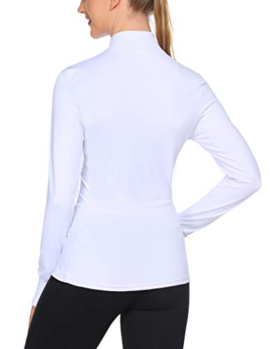 Coorun Womens Track Jacket Thumb Hole Activewear Zip Up Sports Jackets Long Sleeve Athletic Coats Pockets #TOP2