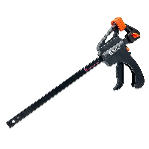 Image of Malfah Bar Clamp Quick Grip One-Handed Release Ratchet Bar, Ideal for Woodworking and DIY Projects F type Ratchet clamp with Durable Nylon Handle & scratch proof rubber grip. MAF 150mm 6 inch
