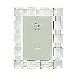 TIZO Design 4x6 Crystal Clear Glass Picture Frame, Boutique Quality Photo Frame (Square Diamond)