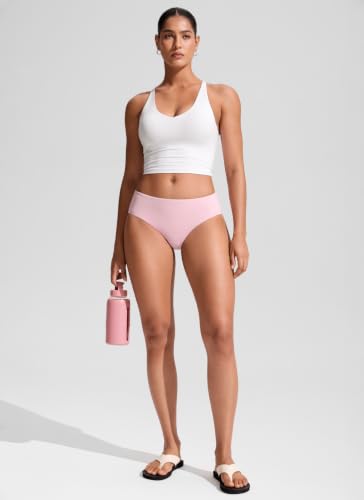 Image of CRZ YOGA Mid Waisted Bikini Bottoms | Mid Cut Leg, Medium Bum Coverage, Full Lining, Swim, Bathing Suit Briefs for Women