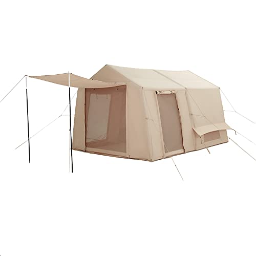 JOMRTS Inflatable Outdoor Camping Tent with Pump, 12m2 Glamping Tent, Effortless Setup 4 Season Windproof Shelter for Fishing, Camping & Hiking