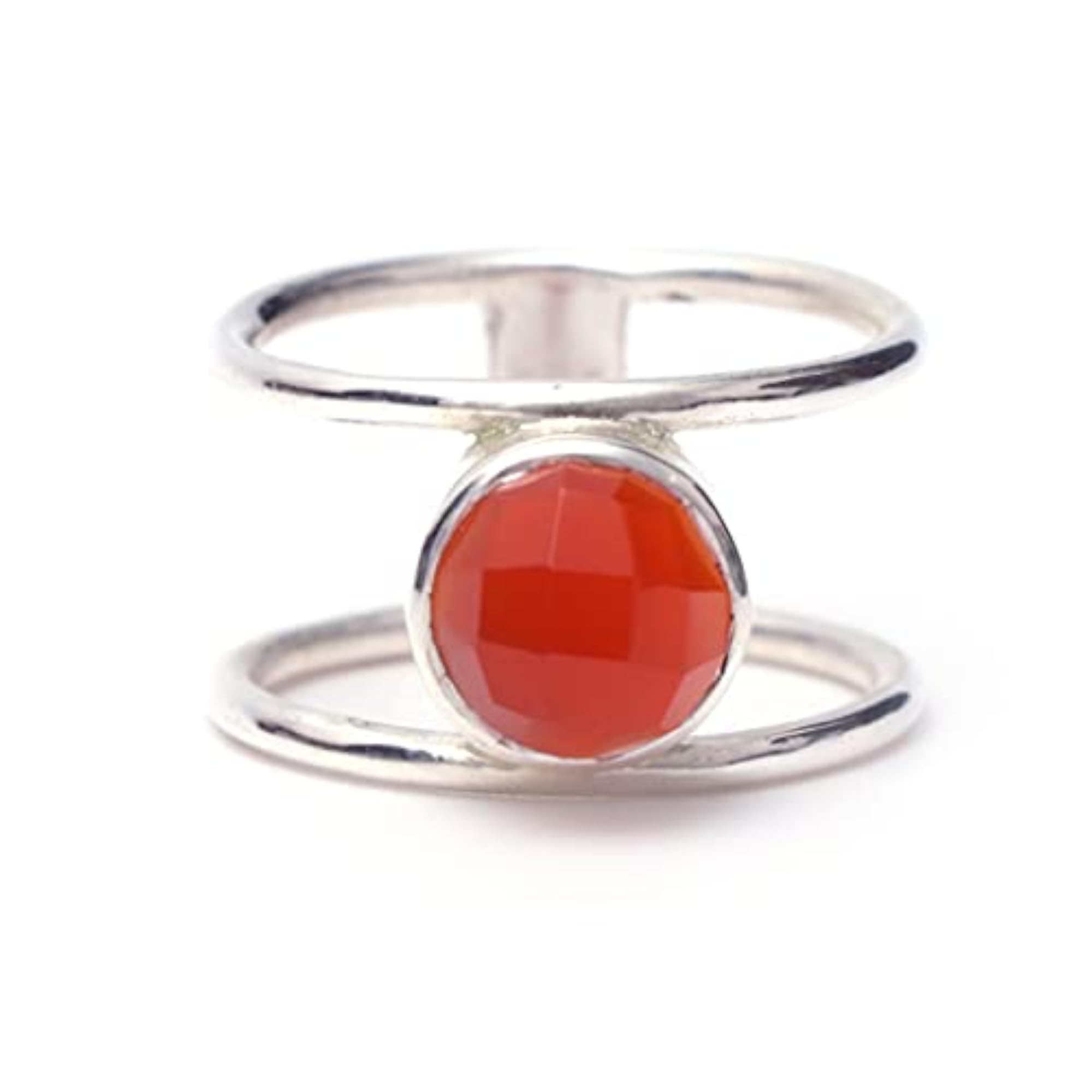 Red Onyx Gemstone Ring in 925 Solid Sterling Silver, Designer Jewelry