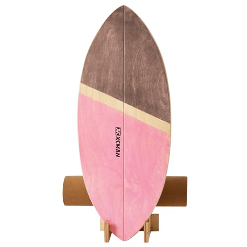 XCMAN Surf Balance Board Trainer mit Rolle - Stabilitätstrainer,Für Erwachsene, Balance-Board zum Surfen, Snowboarden, Skateboarden, Hockey