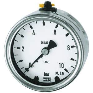 RIEGLER 134040-4091/1 Manometer, CrNi-Stahl, G 1/2 hinten exzentr., 0-2,5 bar, Ø 100, 1Stk