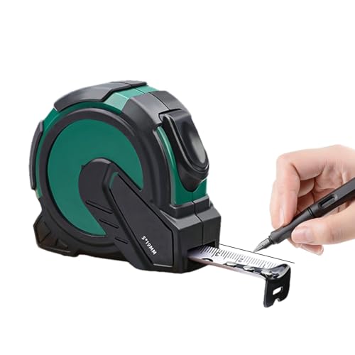 分数付き巻尺 | 16.6フィート 高耐久 大工用巻尺 クリアで正確なスケール - テープ定規 ポータブルセルフロック測定ツール 建設用 大工用