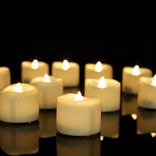 Preisvergleich Produktbild Kunststoff elektronische flammenlose LED Kerzen Nachtlichter Lampe Batterie betrieben für Hochzeit Geburtstag Party Decor - Warmweiß