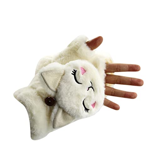 Girls Winter Convertible Mittens Cute Animal Cat Fleece Lined Warm Flap Cover Gloves Mitten for Kids3