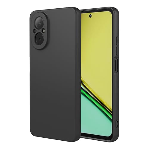 TAUYN Funda para Realme C67 4G, Suave TPU Líquido Silicona Carcasa, Ultradelgado Anticaída, Anti-choques, Delgado Funda, Negro