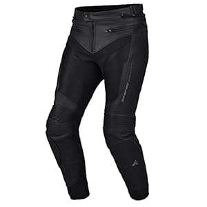 SHIMA PISTON heren motorbroek – lederen & mesh zomerbroek met elastische inzetstukken, heup en knie CE-beschermers (50…