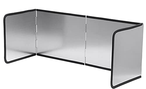 Kingsman Durable 3 Sided Stainless Steel Splatter Screen Guard for Frying, Foldable oil splash guard, Anti Splatter Screen guard (30 Inch)