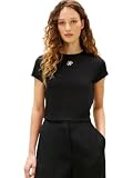 Tommy Hilfiger TH Script Slim SS tee Ww0ww48710 Camiseta S/S, Black (Black), XL para Mujer